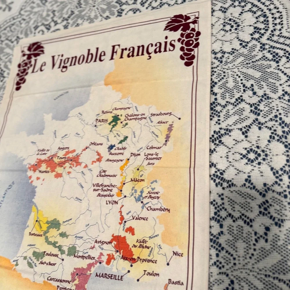 Torchons & Bouchons France Map Tea Towel‎ Disney Epcot World Showcase Souvenir